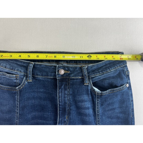 Judy Blue Jeans Womens 13/31 Blue Dark Wash Skinny Fit Mid Seam Stitch JB8863 - Picture 8 of 12